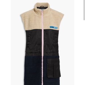 Ganni Shearling Panel Vest Size 42